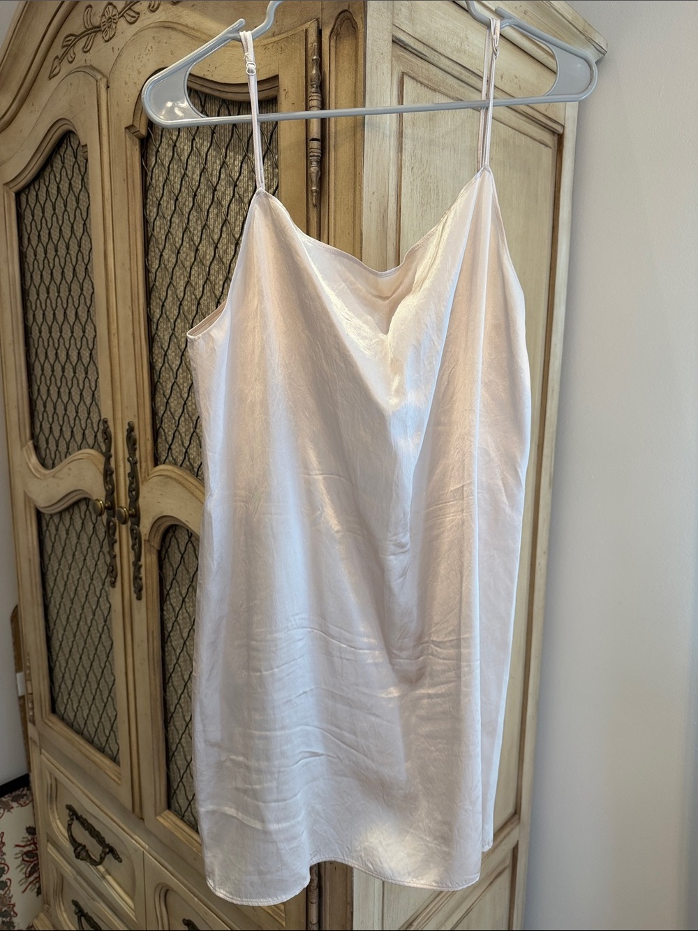 Babaton Satin Slip Dress in Ivory/champagne